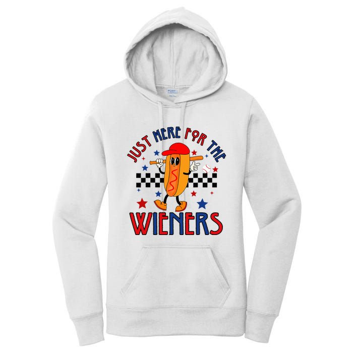 Hot Dog I'm Just Here For The Wieners 4Th Of July Women's Pullover Hoodie