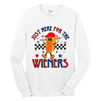 Hot Dog I'm Just Here For The Wieners 4Th Of July Tall Long Sleeve T-Shirt