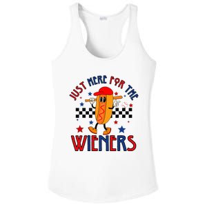 Hot Dog I'm Just Here For The Wieners 4Th Of July Ladies PosiCharge Competitor Racerback Tank