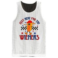 Hot Dog I'm Just Here For The Wieners 4Th Of July Mesh Reversible Basketball Jersey Tank