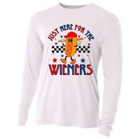 Hot Dog I'm Just Here For The Wieners 4Th Of July Cooling Performance Long Sleeve Crew