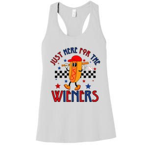 Hot Dog I'm Just Here For The Wieners 4Th Of July Women's Racerback Tank