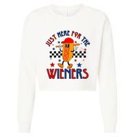 Hot Dog I'm Just Here For The Wieners 4Th Of July Cropped Pullover Crew