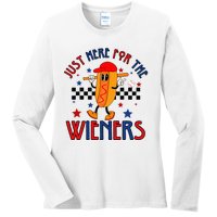 Hot Dog I'm Just Here For The Wieners 4Th Of July Ladies Long Sleeve Shirt