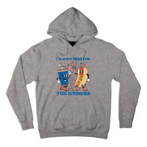 Hot Dog I'm Just Here For The Wieners Sausage 4th of July Tall Hoodie