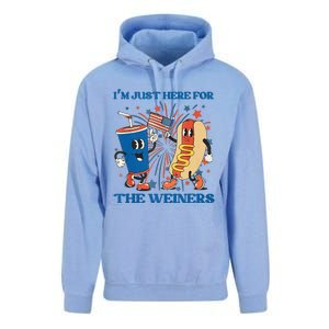 Hot Dog I'm Just Here For The Wieners Sausage 4th of July Unisex Surf Hoodie