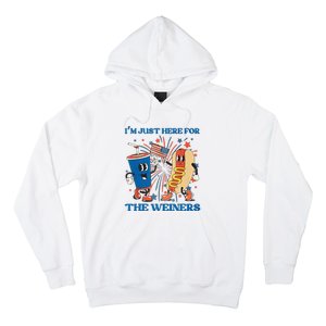 Hot Dog I'm Just Here For The Wieners Sausage 4th of July Hoodie