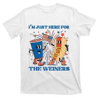 Hot Dog I'm Just Here For The Wieners Sausage 4th of July T-Shirt