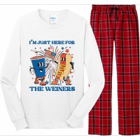 Hot Dog I'm Just Here For The Wieners Sausage 4th of July Long Sleeve Pajama Set