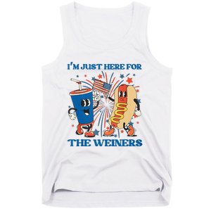 Hot Dog I'm Just Here For The Wieners Sausage 4th of July Tank Top