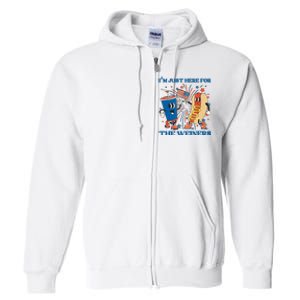 Hot Dog I'm Just Here For The Wieners Sausage 4th of July Full Zip Hoodie