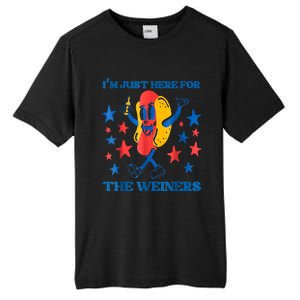 Hot Dog Im Just Here For The Wieners 4Th Of July Tall Fusion ChromaSoft Performance T-Shirt