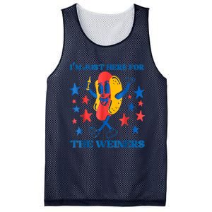 Hot Dog Im Just Here For The Wieners 4Th Of July Mesh Reversible Basketball Jersey Tank