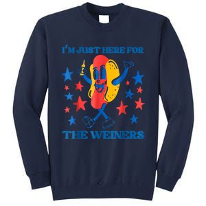 Hot Dog Im Just Here For The Wieners 4Th Of July Tall Sweatshirt