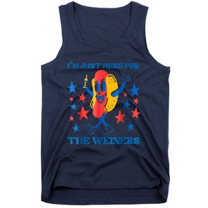 Hot Dog Im Just Here For The Wieners 4Th Of July Tank Top