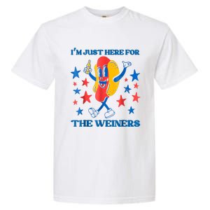 Hot Dog Im Just Here For The Wieners 4Th Of July Garment-Dyed Heavyweight T-Shirt