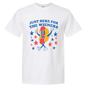 Hot Dog I'm Just Here For The 4Th Of July Garment-Dyed Heavyweight T-Shirt