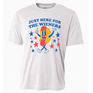 Hot Dog I'm Just Here For The 4Th Of July Cooling Performance Crew T-Shirt