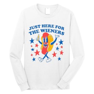 Hot Dog I'm Just Here For The 4Th Of July Long Sleeve Shirt