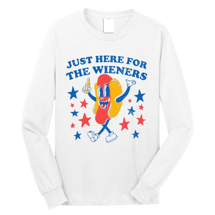 Hot Dog I'm Just Here For The 4Th Of July Long Sleeve Shirt