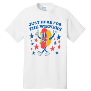 Hot Dog I'm Just Here For The 4Th Of July Tall T-Shirt