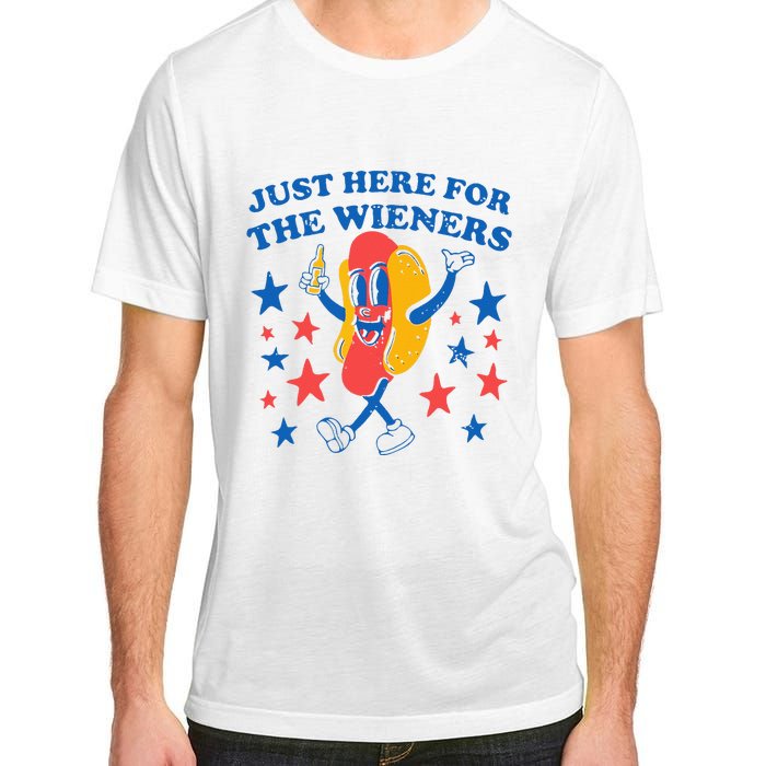 Hot Dog I'm Just Here For The 4Th Of July Adult ChromaSoft Performance T-Shirt