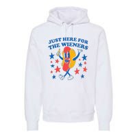 Hot Dog I'm Just Here For The 4Th Of July Premium Hoodie