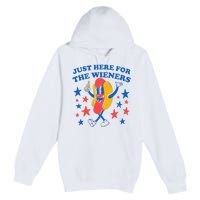 Hot Dog I'm Just Here For The 4Th Of July Premium Pullover Hoodie