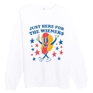 Hot Dog I'm Just Here For The 4Th Of July Premium Crewneck Sweatshirt