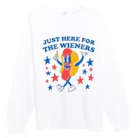 Hot Dog I'm Just Here For The 4Th Of July Premium Crewneck Sweatshirt