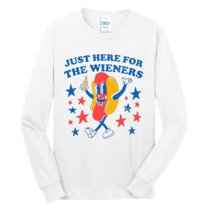 Hot Dog I'm Just Here For The 4Th Of July Tall Long Sleeve T-Shirt