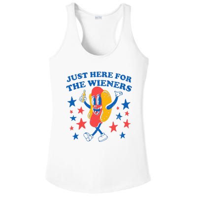 Hot Dog I'm Just Here For The 4Th Of July Ladies PosiCharge Competitor Racerback Tank