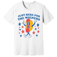 Hot Dog I'm Just Here For The 4Th Of July Premium T-Shirt