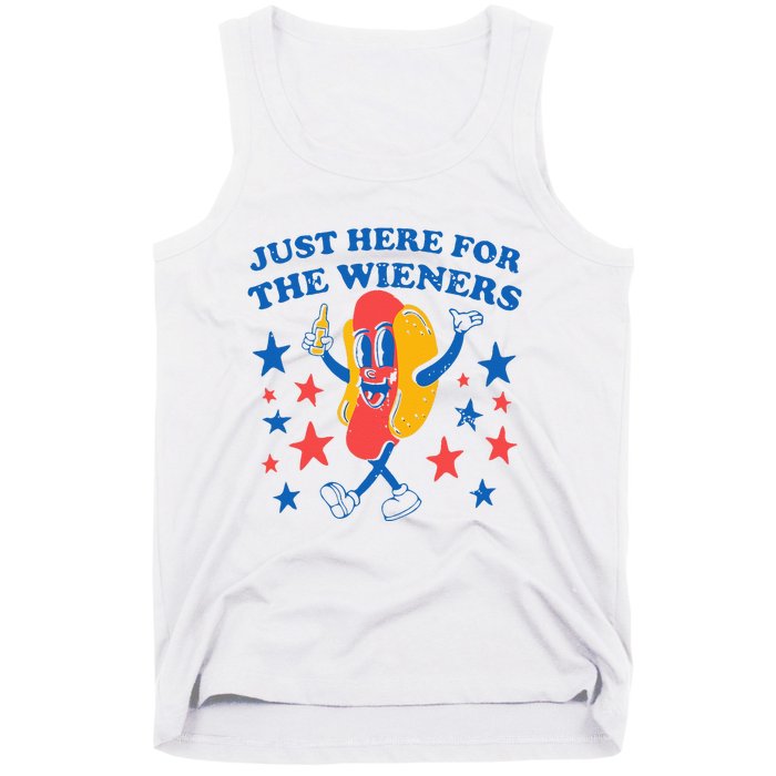 Hot Dog I'm Just Here For The 4Th Of July Tank Top