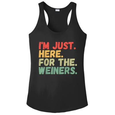 Hot Dog Im Just Here For The Wieners 4Th Of July Ladies PosiCharge Competitor Racerback Tank