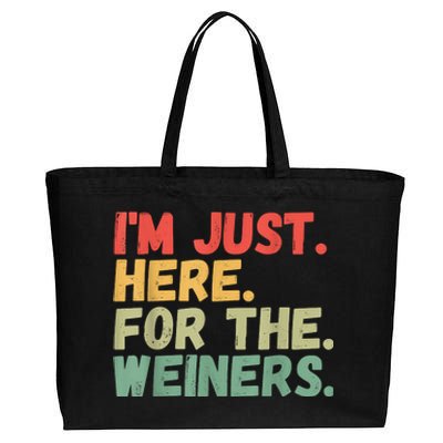 Hot Dog Im Just Here For The Wieners 4Th Of July Cotton Canvas Jumbo Tote