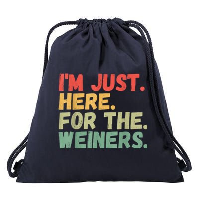 Hot Dog Im Just Here For The Wieners 4Th Of July Drawstring Bag