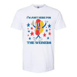 Hot Dog I'm Just Here For The Wieners 4Th Of July Softstyle CVC T-Shirt