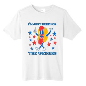 Hot Dog I'm Just Here For The Wieners 4Th Of July Tall Fusion ChromaSoft Performance T-Shirt