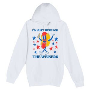 Hot Dog I'm Just Here For The Wieners 4Th Of July Premium Pullover Hoodie