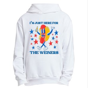 Hot Dog I'm Just Here For The Wieners 4Th Of July Urban Pullover Hoodie