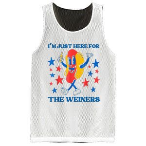 Hot Dog I'm Just Here For The Wieners 4Th Of July Mesh Reversible Basketball Jersey Tank