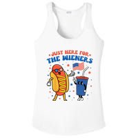 Hot Dog I'm Just Here For The Wieners Funny 4Th Of July Ladies PosiCharge Competitor Racerback Tank