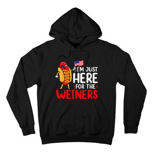 Hot Dog I'm Just Here For The Wieners Sausage 4th of July Hoodie