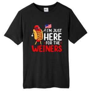 Hot Dog I'm Just Here For The Wieners Sausage 4th of July Tall Fusion ChromaSoft Performance T-Shirt