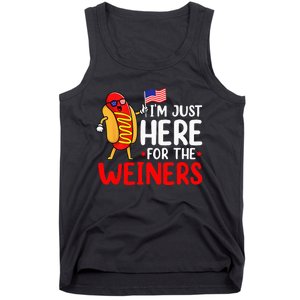 Hot Dog I'm Just Here For The Wieners Sausage 4th of July Tank Top