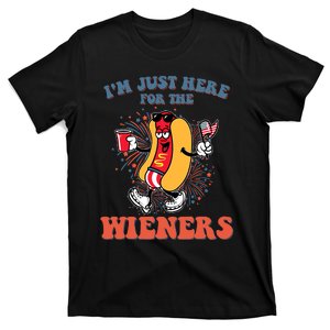 Hot Dog IM Just Here For The Wieners 4th Of July T-Shirt