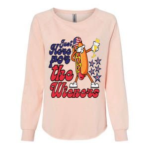 Hot Dog Im Just Here For The Wieners 4Th Of July Womens California Wash Sweatshirt