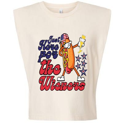 Hot Dog Im Just Here For The Wieners 4Th Of July Garment-Dyed Women's Muscle Tee