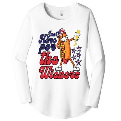 Hot Dog Im Just Here For The Wieners 4Th Of July Women's Perfect Tri Tunic Long Sleeve Shirt